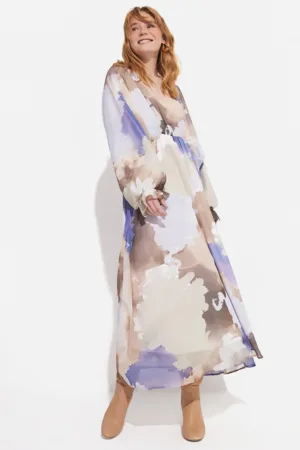 Rochie maxi cu maneci evazate si model