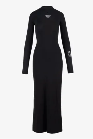 Rochie maxi cu maneci lungi - Negru