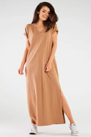 Rochie maxi - cu maneci scurte -