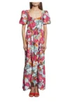 Rochie maxi cu model abstract -