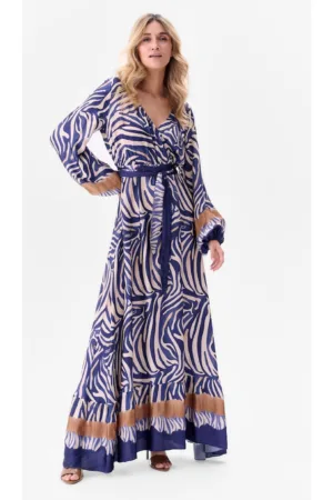 Rochie maxi cu model abstract Anex