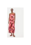 Rochie maxi cu model cu frunze