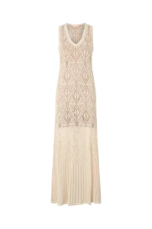 Rochie maxi cu model cu perforatii - fara maneci