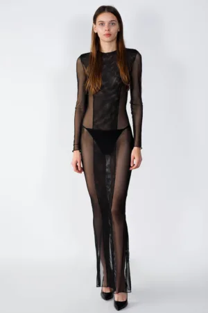Rochie maxi cu model transparent