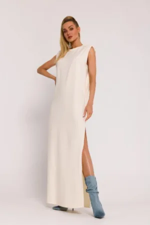 Rochie maxi cu pernute la umeri -