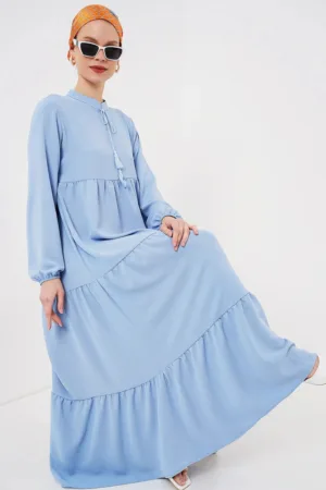 Rochie maxi dama poliester/lycra - albastru