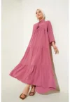 Rochie maxi dama HiCCUP - poliester/lycra - lejera - roz
