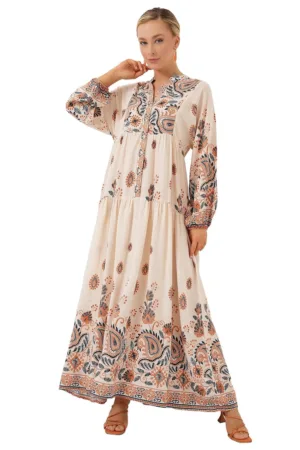 Rochie maxi dama viscoza cu imprimeu