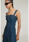 Rochie maxi de denim cu nasturi