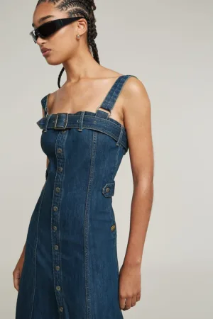 Rochie maxi de denim cu nasturi