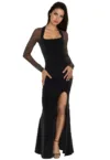 Rochie maxi de seara -  Jerseu - Negru - Bodycon