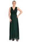 Rochie maxi de seara -  cu volane - verde - poliester/elastan -