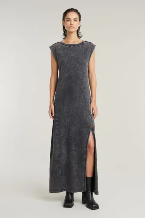 Rochie maxi din bumbac organic cu slit lateral