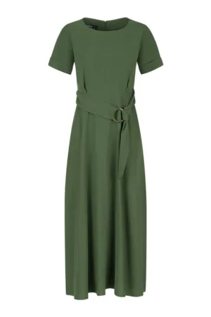 Rochie maxi din viscoza - cu o curea decorativa