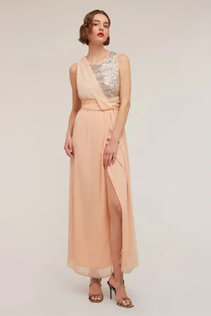 Rochie maxi dreapta cu paiete