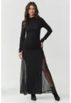 Rochie maxi eleganta cu insertii din tul