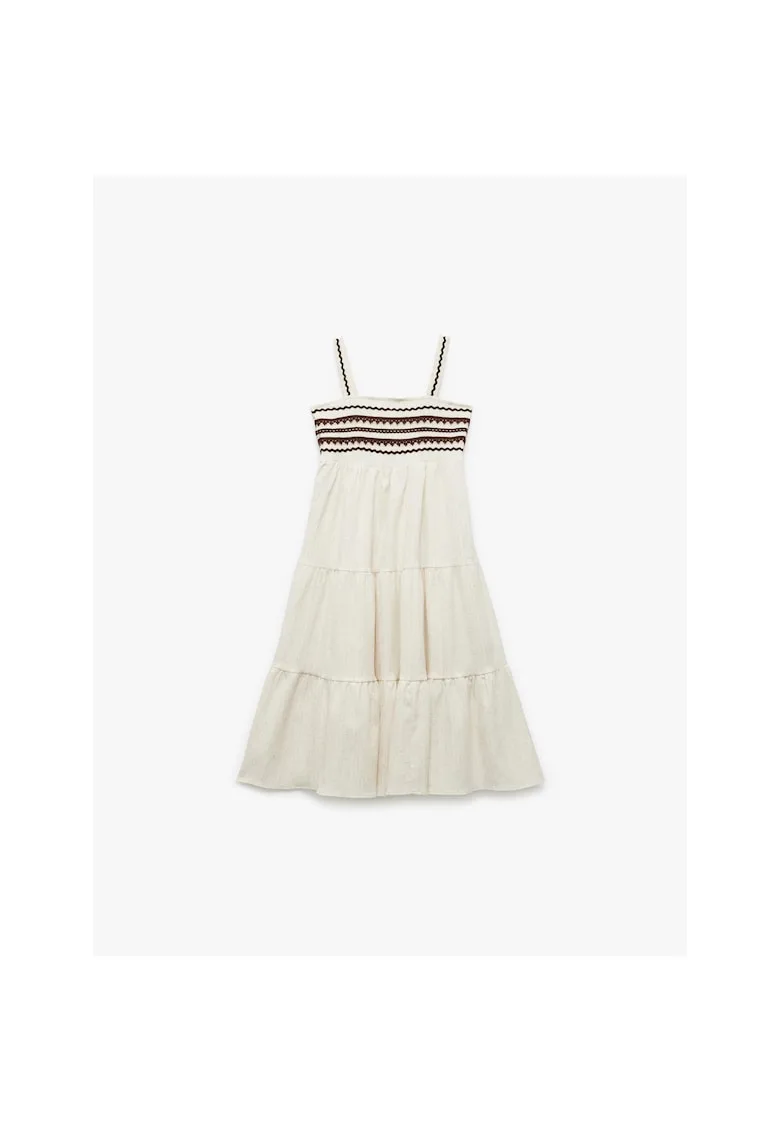 Rochie maxi evazata cu barete