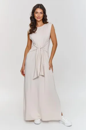 Rochie maxi evazata cu crapaturi laterale