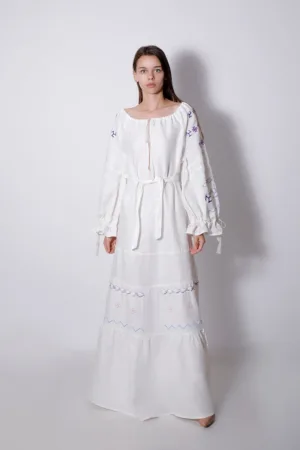 Rochie maxi evazata din in