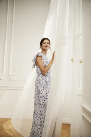 Rochie maxi florala albastra