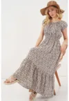 Rochie maxi  imprimeu floral - textil