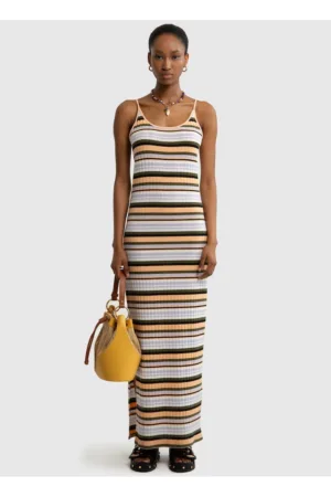 Rochie maxi in dungi Martina - Multicolor