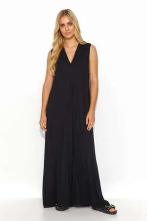 Rochie maxi larga cu decolteu in V