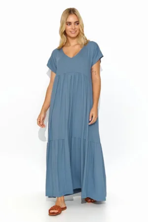 Rochie maxi lejera cu decolteu in V