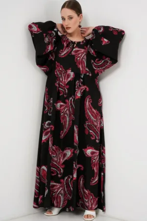 Rochie maxi lejera dama -  material mixt - multicolor