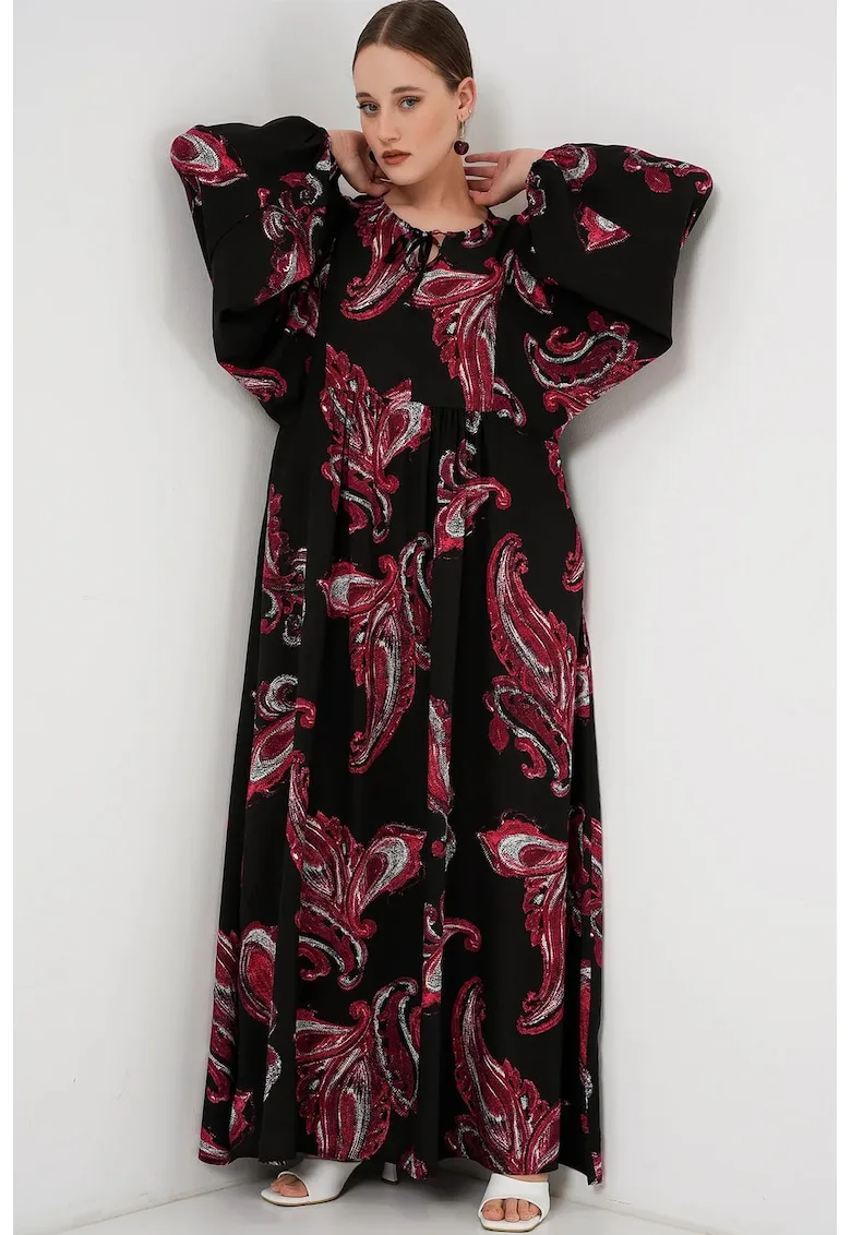 Rochie maxi lejera dama - material mixt - multicolor