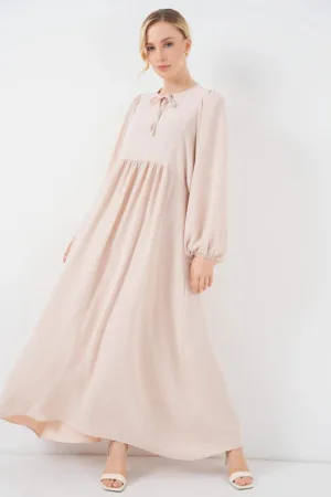 Rochie maxi lejera dama - HiCCUP - poliester/elastan - alb murdar