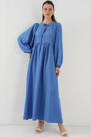 Rochie maxi lejera dama -  poliester/elastan - albastru indigo