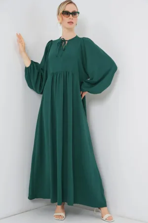 Rochie maxi lejera dama -  poliester/elastan - verde