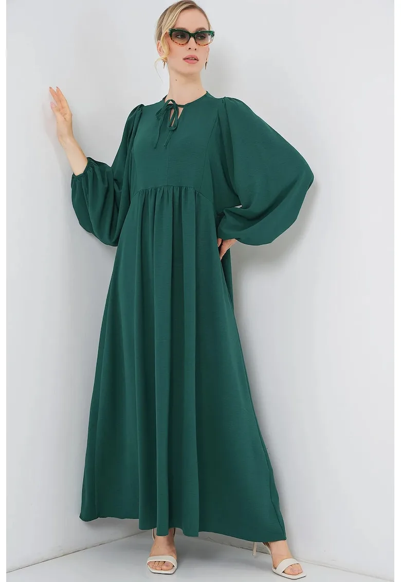 Rochie maxi lejera dama - poliester/elastan - verde