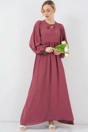 Rochie maxi lejera dama -  poliester/elastan - visiniu