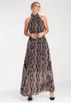 Rochie maxi  multicolor - plisata - poliester -