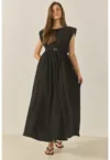 Rochie maxi texturata  LUCCI - negru - poliester