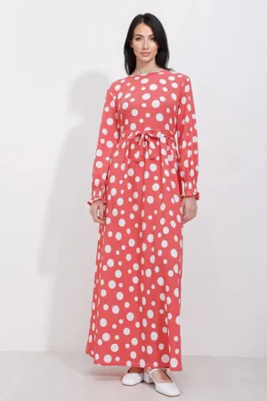 Rochie maxi tricotata dama  poliester/lycra - Roz aprins -