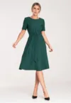 Rochie midi  A-line - eleganta - verde - poliester