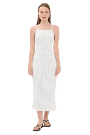 Rochie midi -  Alb - Poliester/Elastan