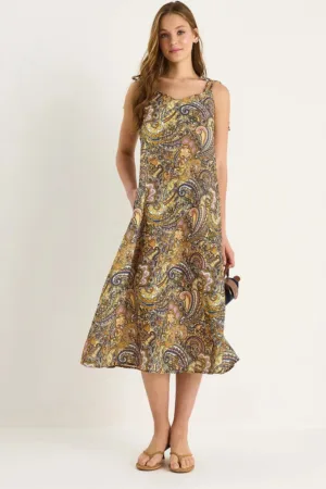 Rochie midi  Bianco Lucci - galben