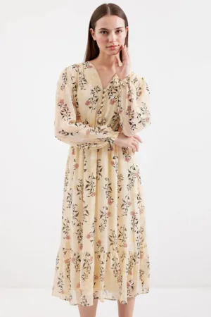 Rochie midi HiCCUP cu decolteu în V