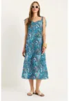 Rochie midi -  LUCCI - albastru - textil