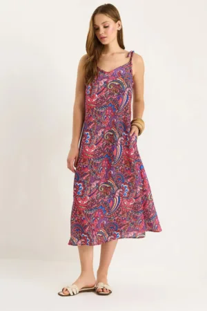 Rochie midi  LUCCI - roz - textil