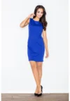 Rochie midi  M079 - mulata - poliester-viscoza-elastan - albastru