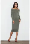 Rochie midi M558 -  verde - viscoza