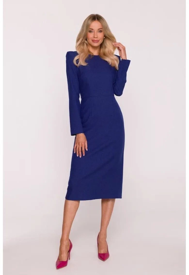 Rochie midi - S412 maneci lungi - fermoar la spate