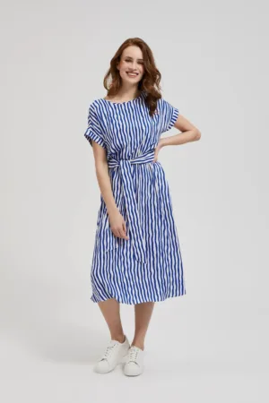 Rochie midi albastra cu dungi