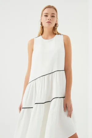 Rochie midi asimetrica cu fronseu