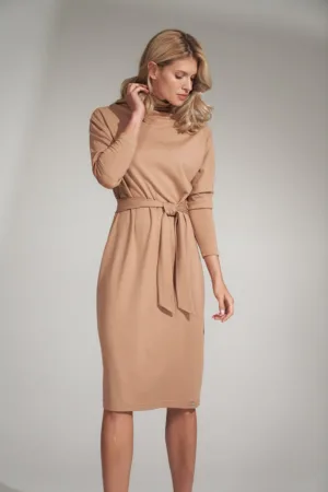 Rochie midi bej - viscoza